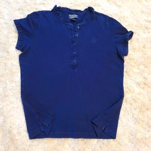 POLO Jeans company sleeveless 6 button polo top. Navy. SZ L